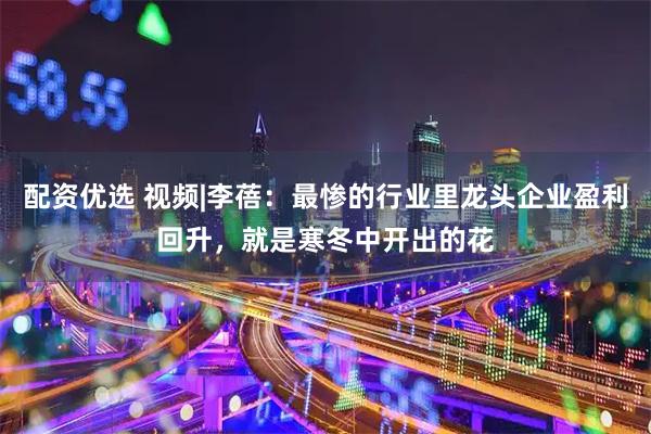 配资优选 视频|李蓓：最惨的行业里龙头企业盈利回升，就是寒冬中开出的花